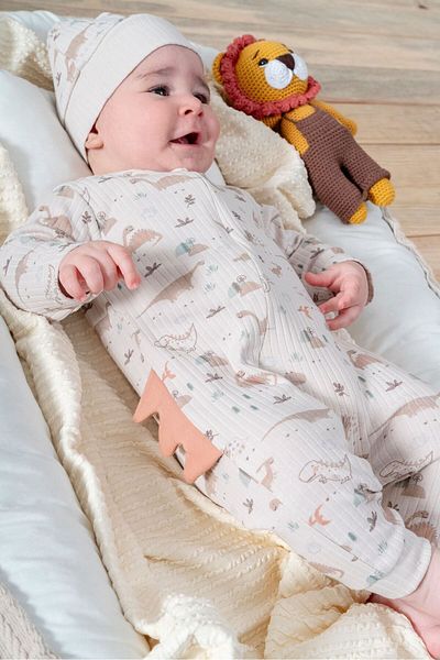H HONEY BABY Cute Dinosaur Baby Jumpsuit