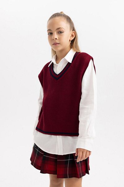 DeFacto V-Neck Girl's Sweater - A2296A823Wn