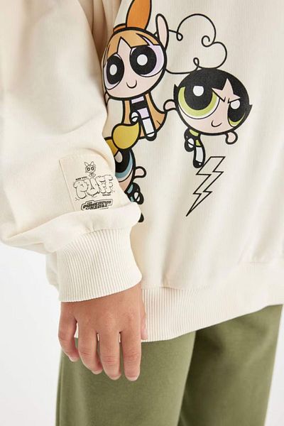 DeFacto Girl's Powerpuff Girls Oversize Wide Fit Crew Neck Sweatshirt C9514A824Au