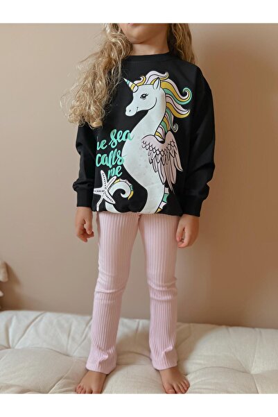 YİGİT BUTİK Yigit Boutique Unicorn εμπριμέ για κορίτσια με ισπανικό καλσόν