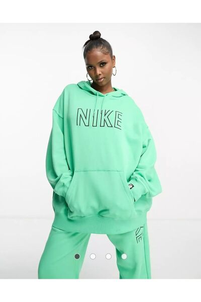 Nike Френч Террі Оверсайз Фліс Жіноча Світшот - Пуловер з капюшоном FJ4915-363