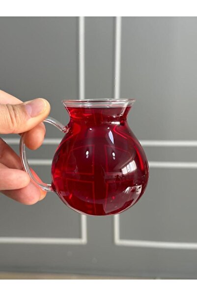 Kitchen Dream مجموعة من 6 أكواب شاي من زجاج البورسليكات من Keyfi Ala بمقبض 22...