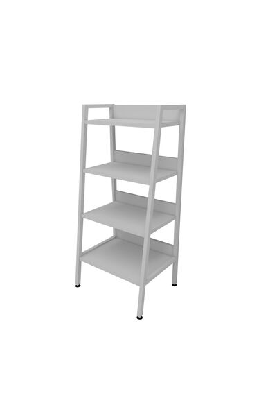 HNC HOME Beyaz Çok Amaçlı Banyo Rafı Organizer Metal İskeletli 4 Raflı Banyo Dolabı Mini Kitaplık