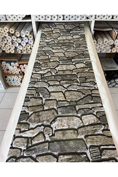 Golden 3d Taş Desen Duvar Kağıdı 5.30 M2 53x10 Metre Rulo