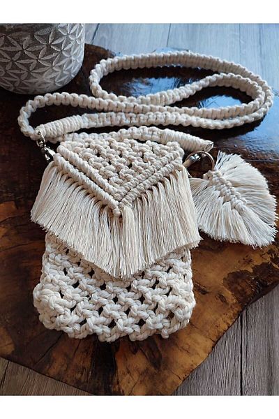 gunesshop Güneş Shop - Macrame Mobile Phone Bag / Side Bag / Shoulder Bag