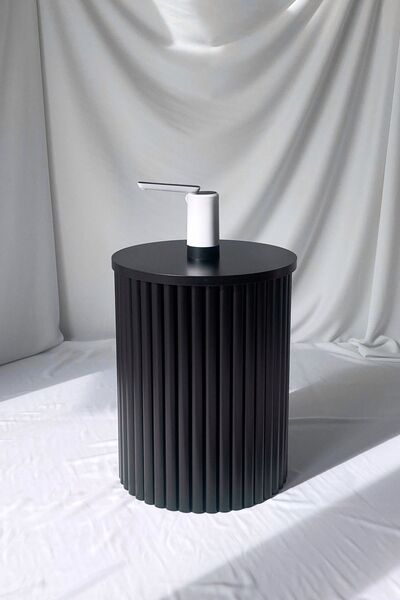 ihtiyacal Dekoratif Ahşap Damacana Gizleme Saklama Kılıfı Siyah