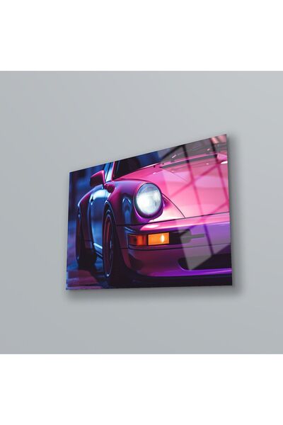 BV DEKOR Εικονογράφηση τοίχου με σπορ αυτοκίνητα, Μοντέρνα ζωγραφική σε γυαλί...