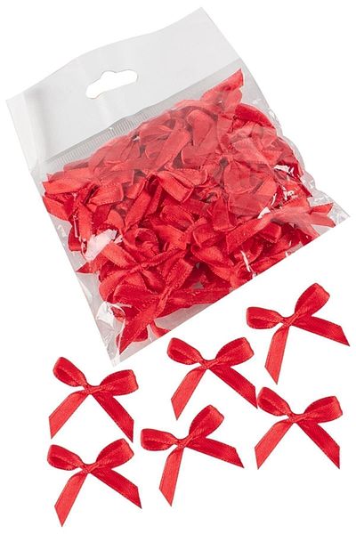 ŞEYMA SULTAN ÇEYİZ 6mm Red Ribbon Bow 50 Pieces