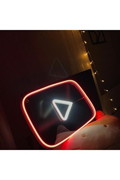 Kadem Youtube Neon Led Dekoratif Duvar Aydınlatması Neon Duvar Yazısı Sihirli Led 30*25 cm
