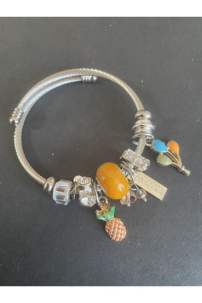 Hepsi Moda Mod Steel Bracelet 10 Pieces Charm Stainless Steel