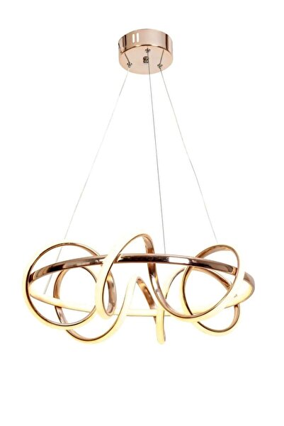 LUCKY LIGHT Kuzey Gold Kaplama 3 Renk. Taç Ledli Modern Ultra Ledli Salon- Oturma Odası Led Avize -