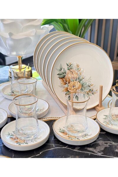 Onedekor 18 Parça Modern Green Pasta Çay Saati Seti