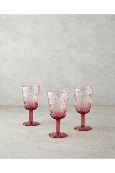 English Home Blush Cam 3'lü Kadeh Pembe