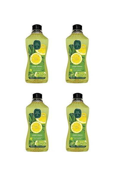 MT Eyüp Sabri Tuncer Natural Olive Oil Liquid Soap Fountain Lemon 1.5 L X 4 Pieces