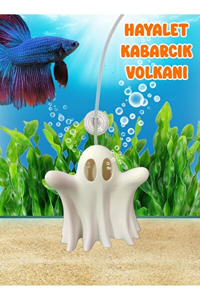 Akvaryum Beta Balık için Hayalet Kabarcık Volkanı / Akvaryum Fanus Habitat Te...