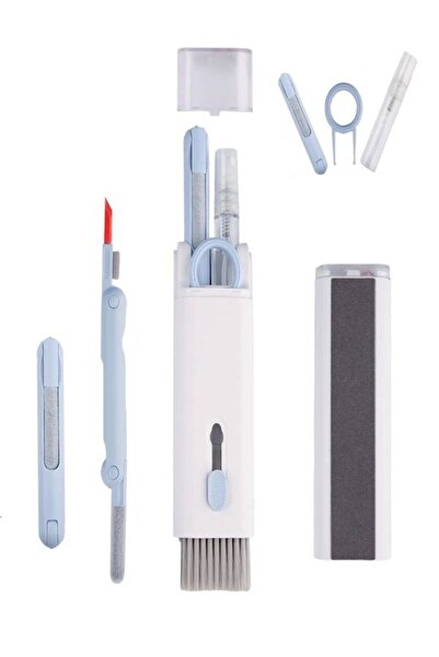 keyfisepet en keyifli sepet Mavi 7 In 1 Macbook, Airpods, Telefon, Tablet, Klavye, Kulaklık, Laptop Çok Işlevli Temizleme Seti