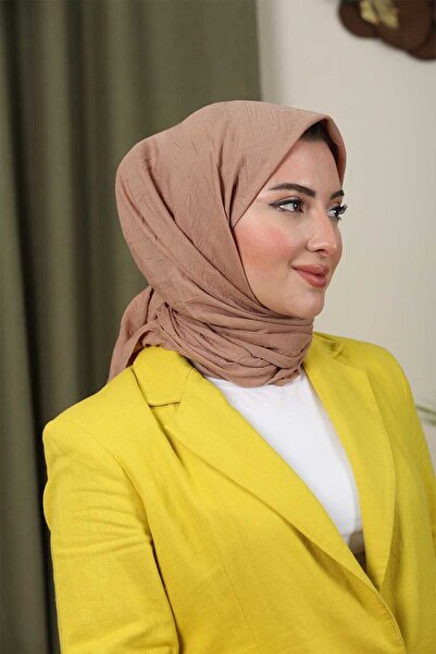 Trablus Γυναικείο κασκόλ Bamboo Kraş Tessetür - Milk Coffee