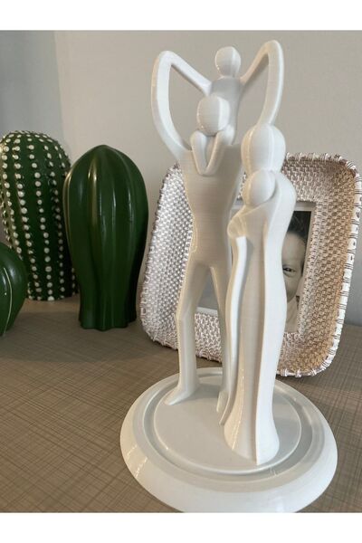 Root Made Anne Baba Çocuklar Biblosu Aile Temalı Hediyelik Dekoratif Obje 19 Cm