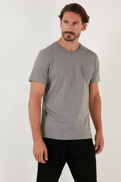 Buratti 100% Cotton Slim Fit Crew Neck Pocket T Shirt Men's T Shirt 5902000