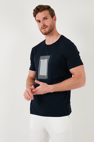 Buratti Мъжка памучна тениска с кръгло деколте - 646R7930