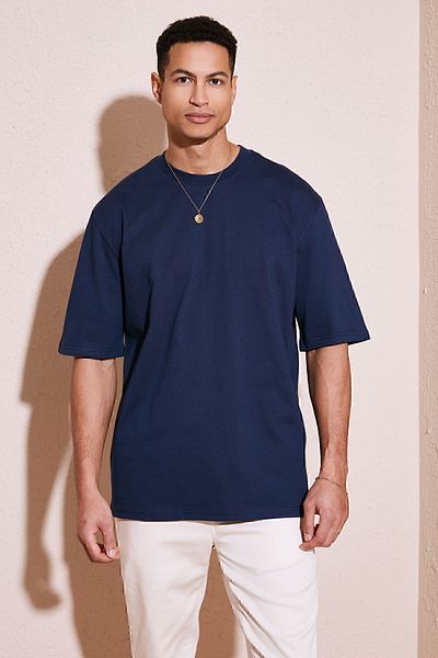 Buratti Βαμβακερό Oversize Crew Neck Basic T-shirt Ανδρικό T-shirt 5902365