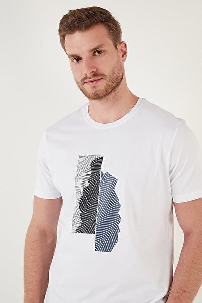 Buratti Ανδρικό μπλουζάκι με στάμπα με λαιμόκοψη 100% βαμβακερή λεπτή εφαρμογή 646b3920