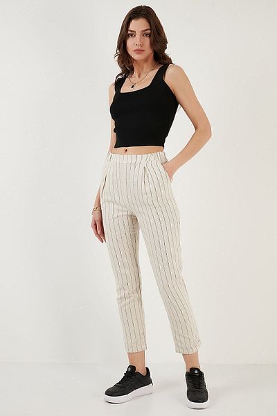 Lela Παντελόνι τσέπης λινό Look