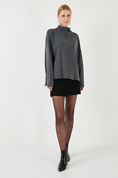 Lela Pulover de tricotaj subțire cu guler lung - spate 4615002