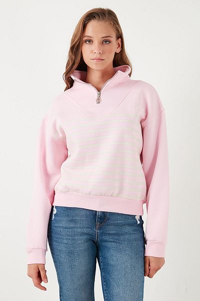 Lela Oversize Stretch Sweat - Μισό φερμουάρ, Stand Collar SWEAT 5865883