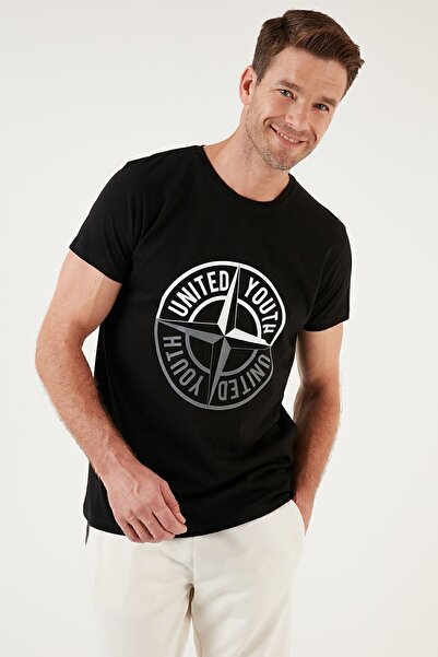 Buratti Tricou 100% bumbac cu decolteu turn cu imprimeu Tricou bărbați 541COM...