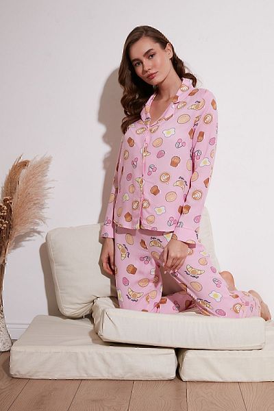 Lela Reguar Fit Soft Textured Pajamas Set PYJAMAS SET 611PT288Y