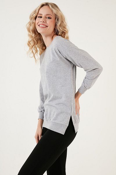 Lela Βαμβακερή κανονική εφαρμογή Crew Neck Basic Sweat Sweat 5863569