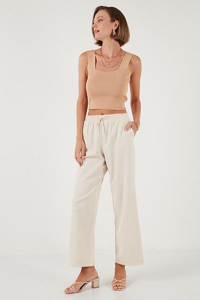 Lela Παντελόνι Regular Fit Loose Leg 100% βαμβακερό - ΠΑΝΤΕΛΟΝΙ 673PY2008
