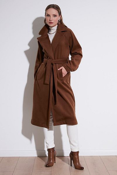 Lela Oversize Belted Pocketed Winter Coat Coat 42190454