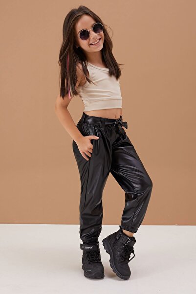 Cansın Mini Dívčí kalhoty z umělé kůže 4-12 let 13792