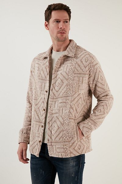 Buratti Χειμερινό πουκάμισο με μοτίβο Slim Fit Ανδρικό πουκάμισο Cf23w 346032