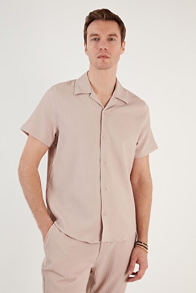 Buratti Мъжка риза с яка и къс ръкав Apaş CF24S117842