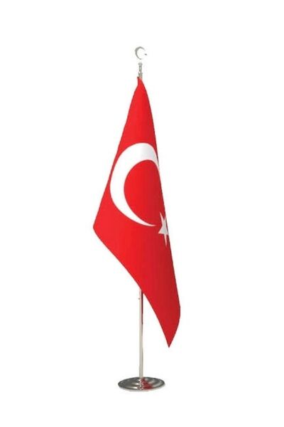geaplast Makam Bayrağı, Türk Bayrağı Krom Direkli 225 Cm