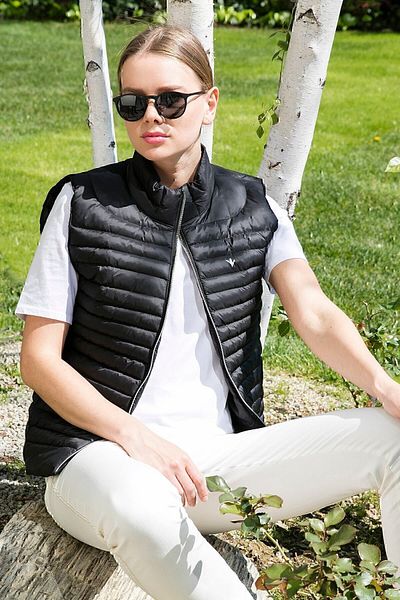 Lela Slim Fit High Collar Pocket Puffer Vest Women's Vest 497tamara