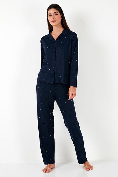 Lela Set de pijamale cu mânecă lungă, cu guler de cămașă, de formă obișnuită SET PJAMAME65750701