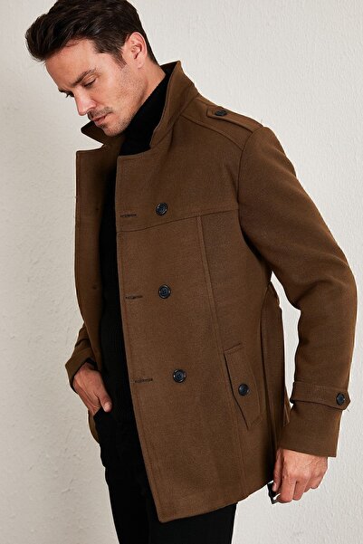 Buratti Slim Fit Pocketed Coat Cashmere Coat Ανδρικό ΠΑΛΤΟ 5841015