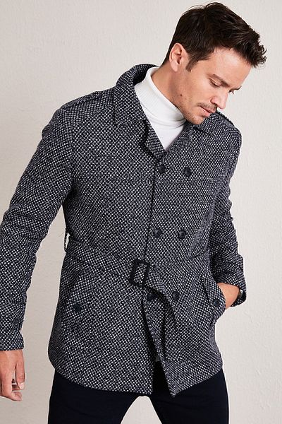 Buratti Мъжко памучно кашмирено палто Slim Fit с джобове 5841015