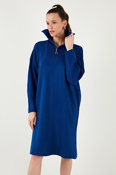 Lela Yarım Fermuarlı Yırtmaçlı Triko Elbise  ELBİSE 4615213