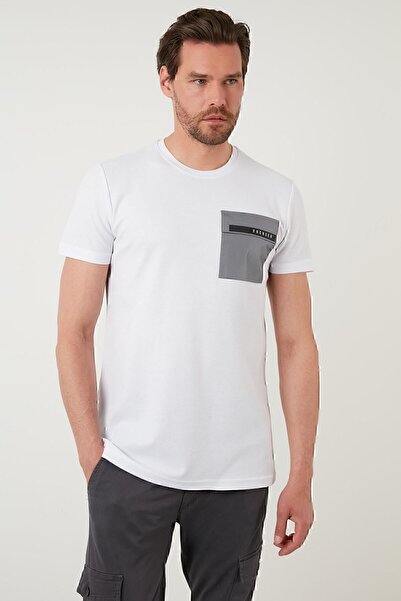 Buratti Ανδρικό μπλουζάκι από βαμβακερό μπλουζάκι με στάμπα με λεπτή εφαρμογή 5902351