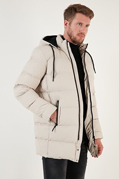 Buratti Slim Fit Αδιάβροχο και ανθεκτικό στον αέρα Αποσπώμενη κουκούλα Puffer Coat Ανδρικά ΠΑΛΤΟ 649009