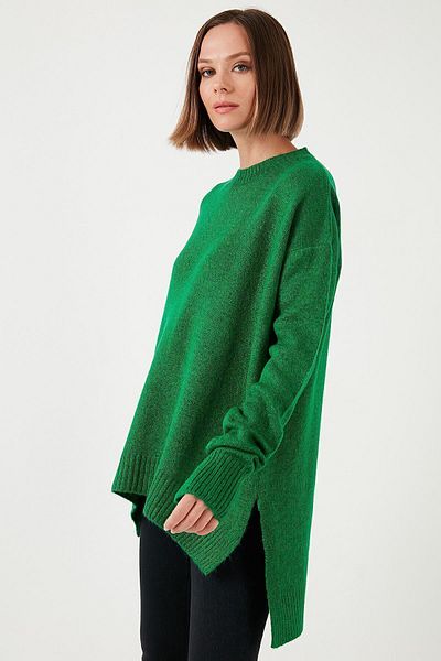 Lela Pulover confortabil cu fantă cu gât crew - PULOVER 4616142 Y