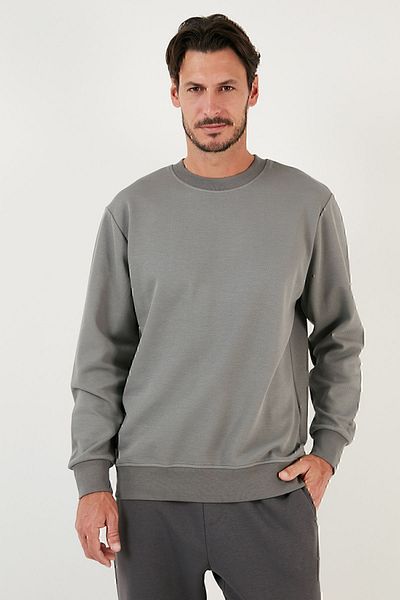 Buratti Βαμβακερό Crew Neck Regular Fit Basic Sweat Ανδρικός ΙΔΡΩΤΗΣ 5905521