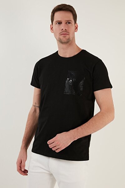 Buratti Τυπωμένη λαιμόκοψη 100% βαμβακερή λεπτή μπλούζα ανδρική μπλούζα 541fo...