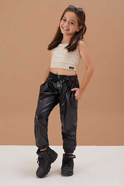 Cansın Mini Dívčí kalhoty z umělé kůže 4-12 let 13792