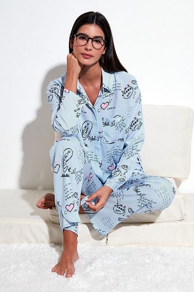 Lela Set de pijamale de vară cu croială confortabilă și picior largi SET PJAMAME6110014